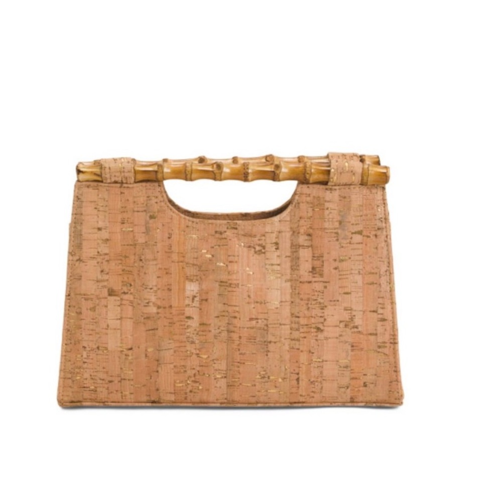 Alessia Bianchi Cork Clutch with Bamboo Handle